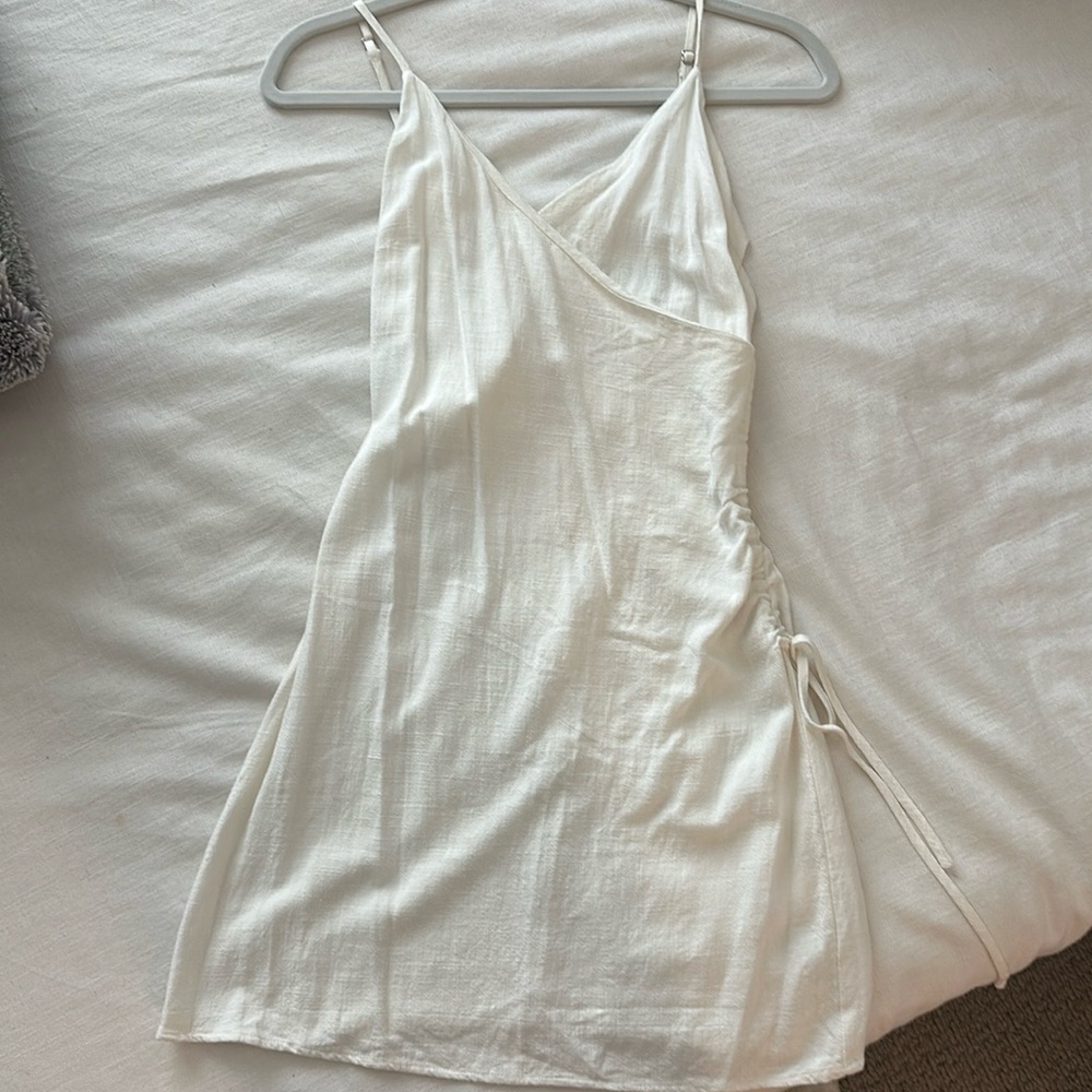 White linen dress